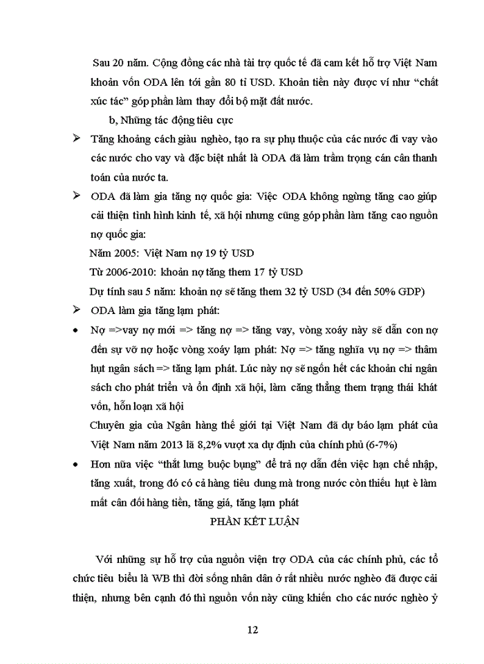 image for page Ưu điểm và nhược điểm của các khoản vay ODA đối với nước được nhận tài trợ