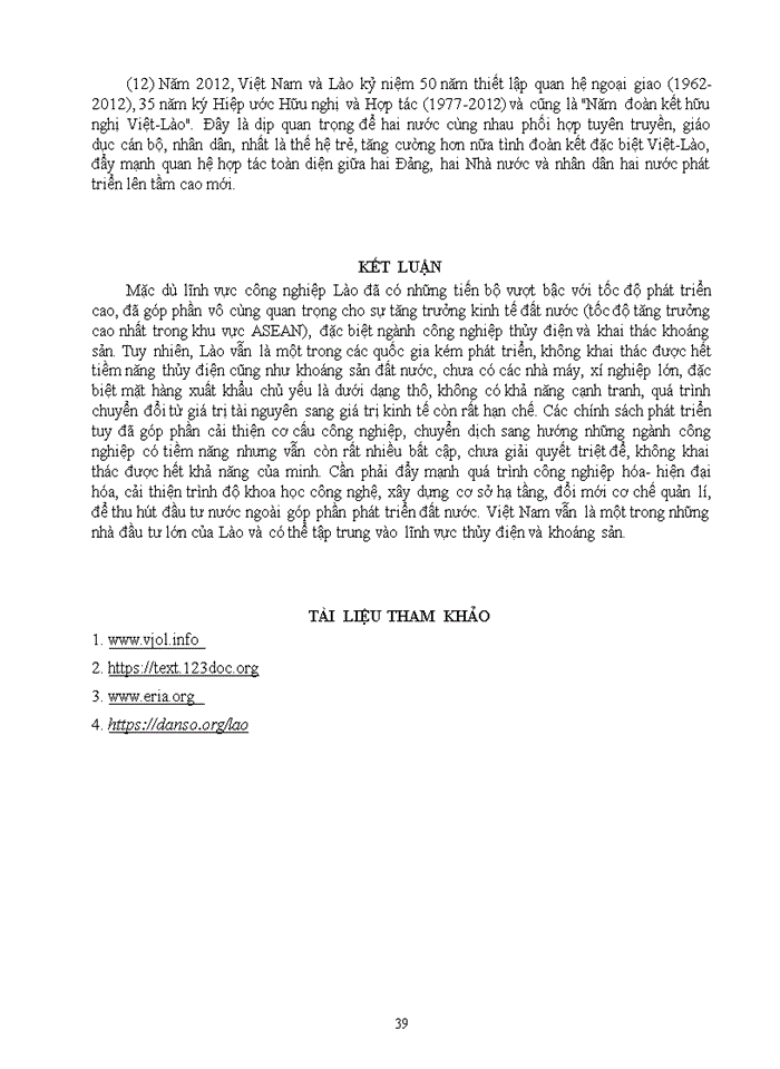 image for page Chính sách phát triển Công nghiệp Lào và Khả năng hợp tác với Việt Nam