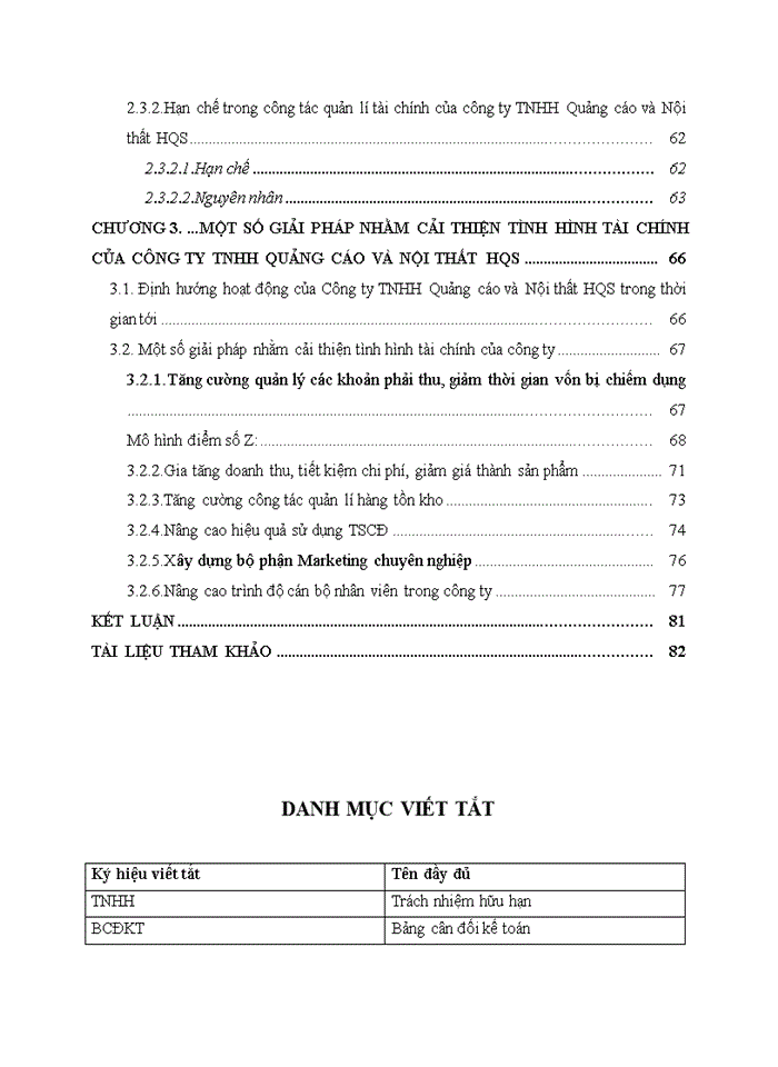 image for page Phân tích tình hình tài chính của công ty TNHH Quảng cáo và Nội thất HQS giai đoạn 2014-2016