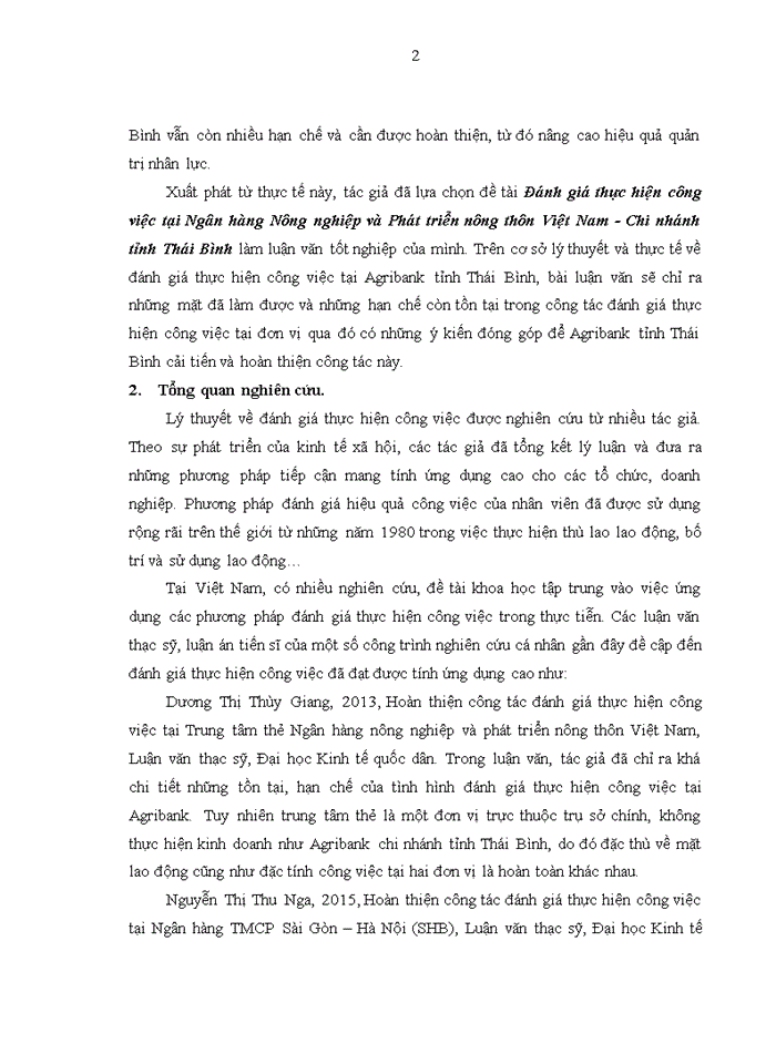 image for page Đánh giá thực hiện công việc tại Ngân hàng Nông nghiệp và Phát triển nông thôn Việt Nam - Chi nhánh tỉnh Thái Bình