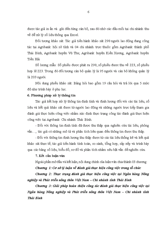 image for page Đánh giá thực hiện công việc tại Ngân hàng Nông nghiệp và Phát triển nông thôn Việt Nam - Chi nhánh tỉnh Thái Bình