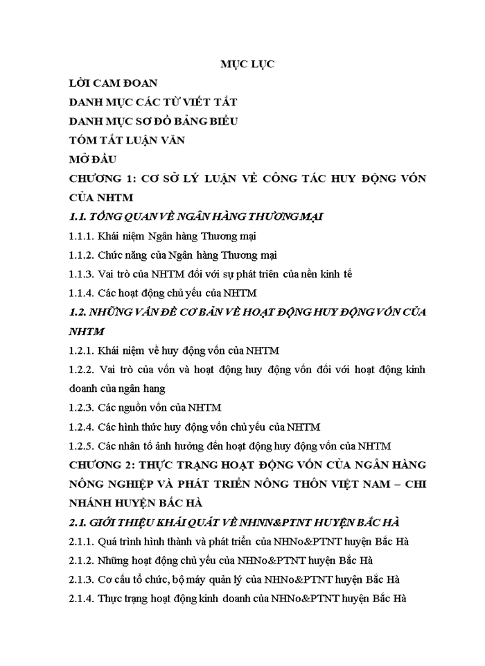 image for page Giải pháp nhầm tăng cường hoạt động huy động vốn của nhnn&ptnt huyện bắc hà