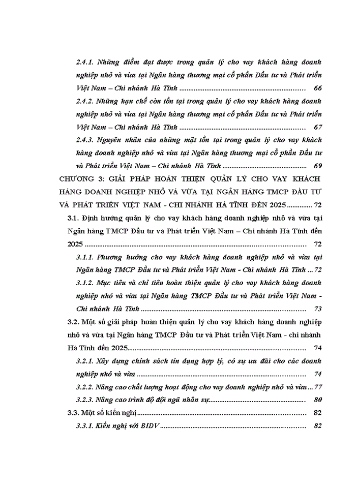 image for page Quản lý cho vay doanh nghiệp nhỏ và vừa tại Ngân hàng TMCP Đầu tư và Phát triển Việt Nam – chi nhánh Hà Tĩnh