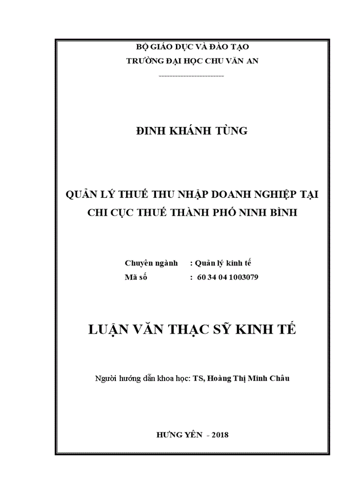 image for page Quản lý thuế Thu nhập doanh nghiệp tại Chi cục thuế  Thành phố Ninh Bình
