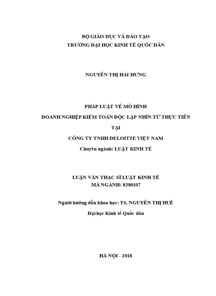 image for page Pháp luật về doanh nghiệp kiểm toán độc lập nhìn từ thực tiễn tại Công ty TNHH Deloitte Việt Nam