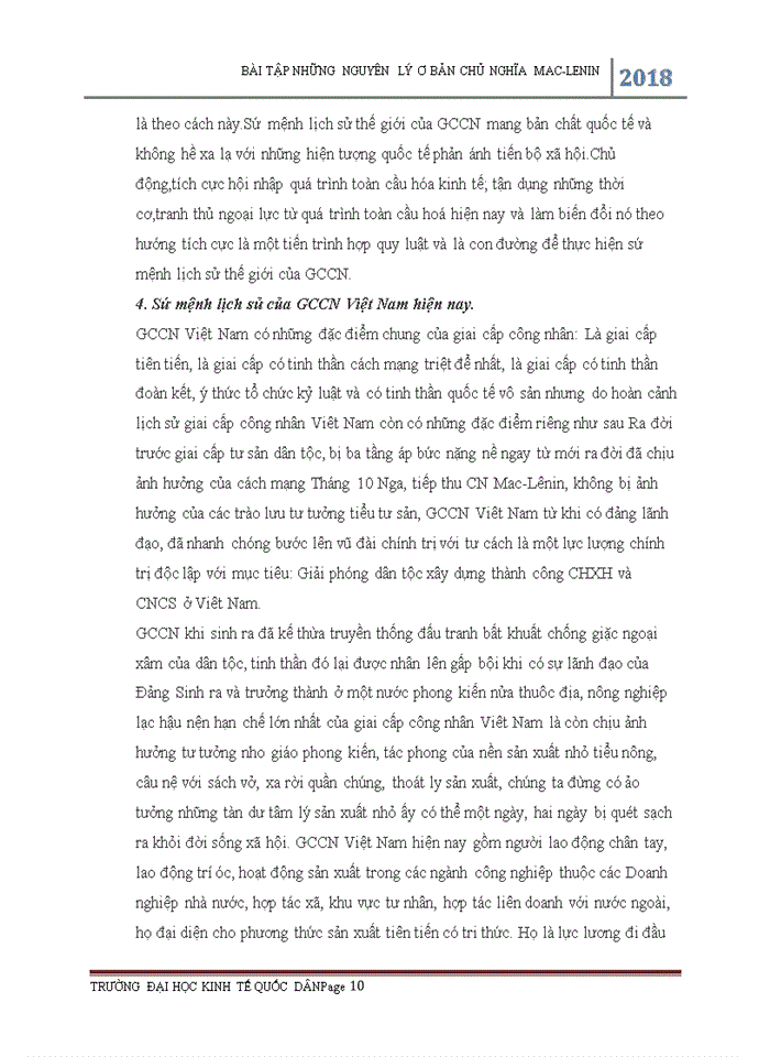 image for page Sứ mệnh lịch sử của giai cấp công nhân