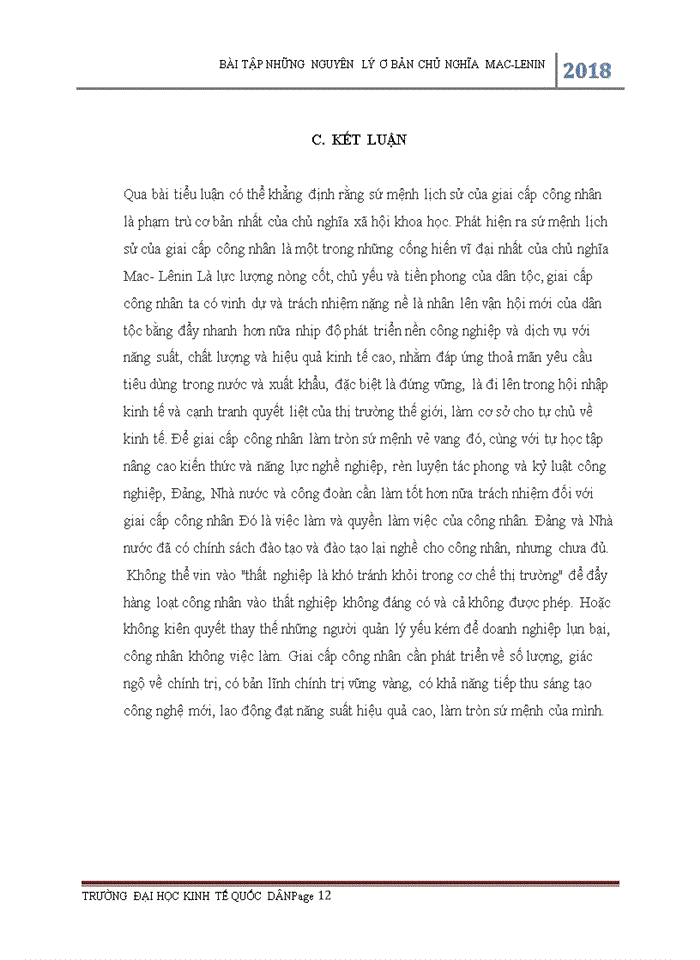 image for page Sứ mệnh lịch sử của giai cấp công nhân