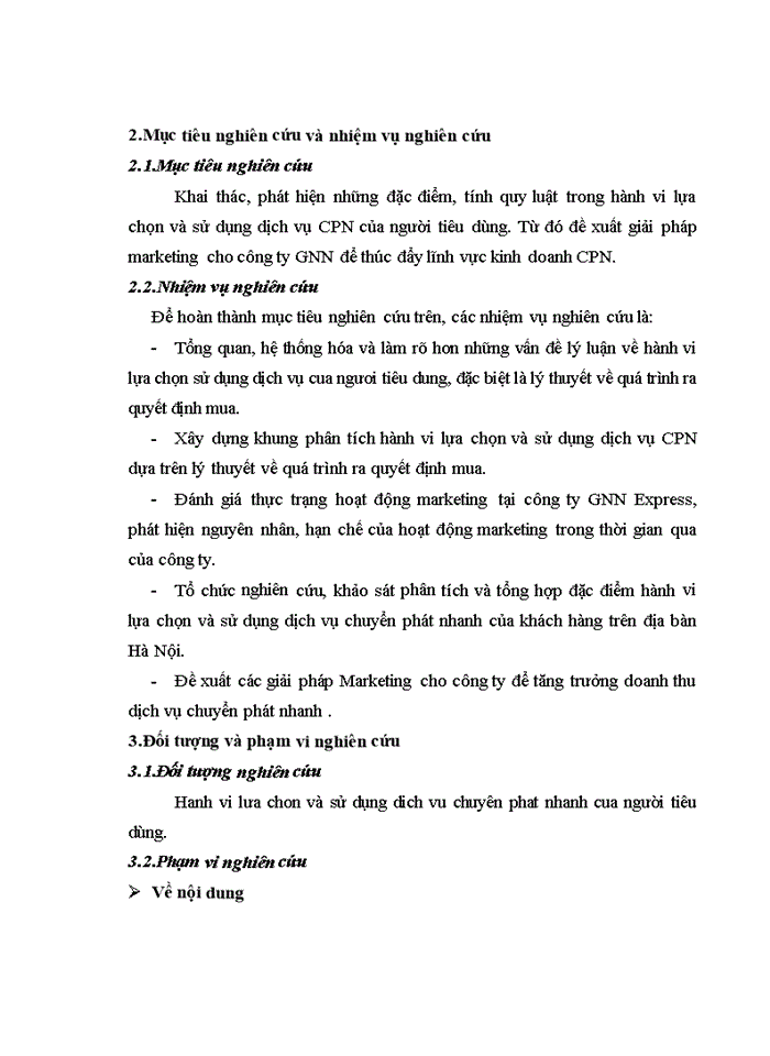 image for page Nghiên cứu hành vi lựa chọn và sử dụng dịch vụ chuyển phát nhanh của khách hàng trên địa bàn Hà Nội và đề xuất một số giải pháp marketing cho Công ty GNN Express