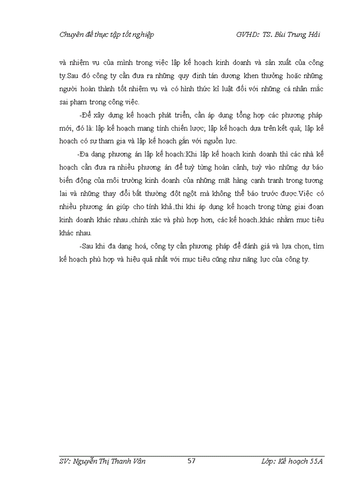 image for page Hoàn thiện công tác lập kế hoạch kinh doanh của công ty Cổ phần và thương mại Sơn Thịnh