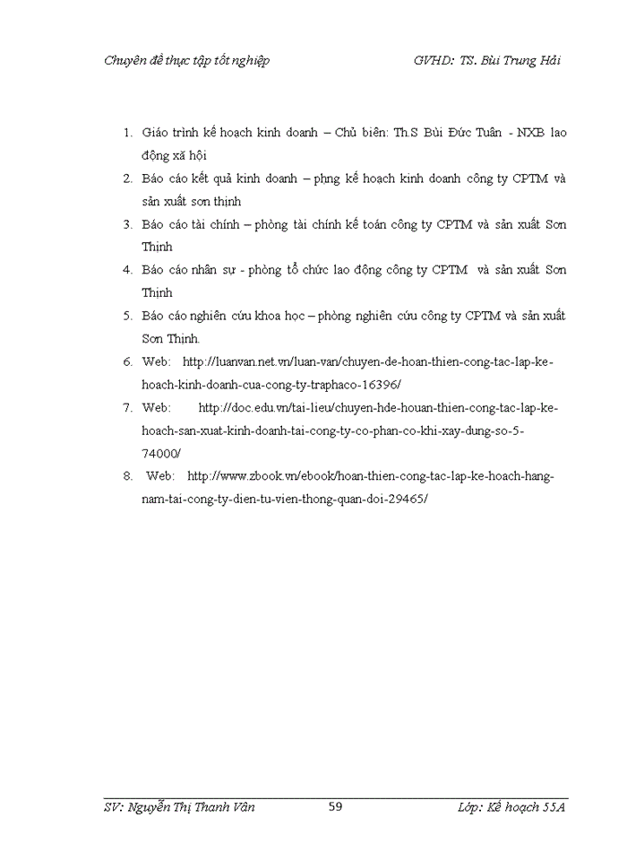 image for page Hoàn thiện công tác lập kế hoạch kinh doanh của công ty Cổ phần và thương mại Sơn Thịnh