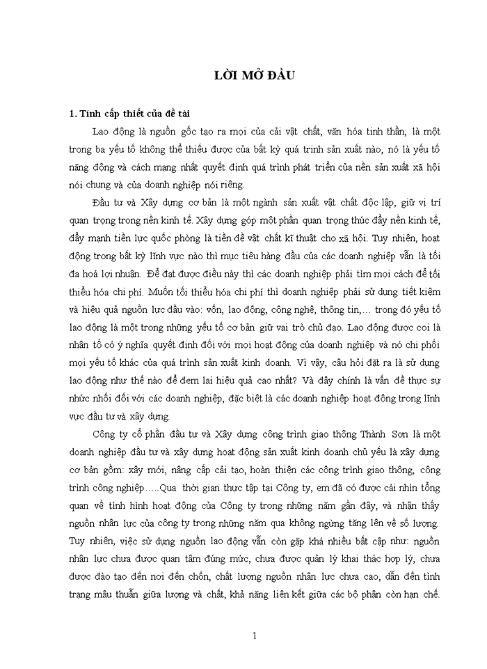 image for page Nâng cao giải pháp sử dụng hiệu quả nguồn nhân lực tại Công Ty Cổ phần Đầu tư và Xây dựng công trình giao thông Thành Sơn
