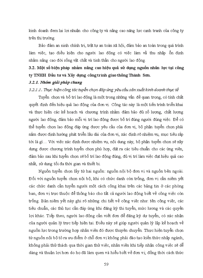 image for page Nâng cao giải pháp sử dụng hiệu quả nguồn nhân lực tại Công Ty Cổ phần Đầu tư và Xây dựng công trình giao thông Thành Sơn