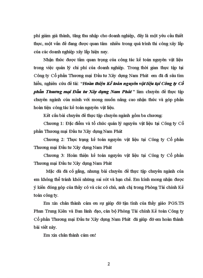 image for page Hoàn thiện Kế toán nguyên vật liệu tại Công ty Cổ phần Thương mại Đầu tư Xây dựng Nam Phát