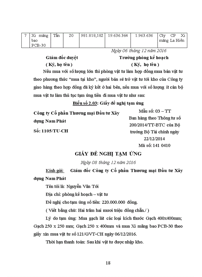 image for page Hoàn thiện Kế toán nguyên vật liệu tại Công ty Cổ phần Thương mại Đầu tư Xây dựng Nam Phát