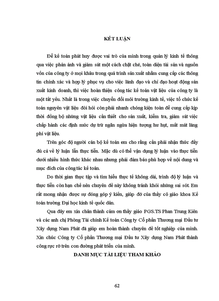 image for page Hoàn thiện Kế toán nguyên vật liệu tại Công ty Cổ phần Thương mại Đầu tư Xây dựng Nam Phát