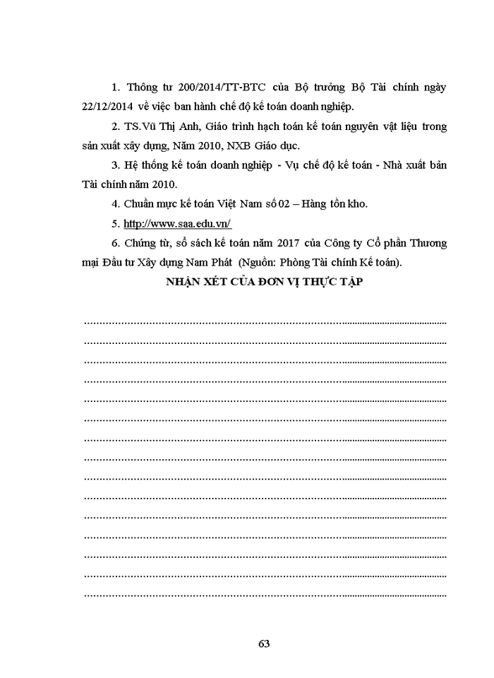 image for page Hoàn thiện Kế toán nguyên vật liệu tại Công ty Cổ phần Thương mại Đầu tư Xây dựng Nam Phát