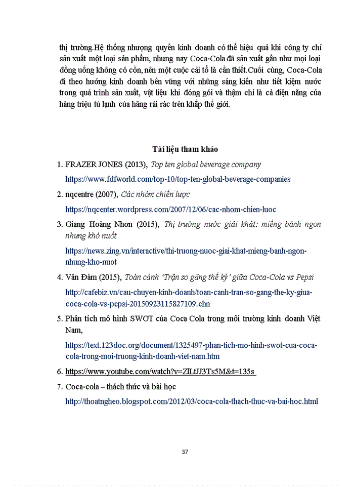 image for page Phân tích mô hình SWOT cho Coca-Cola