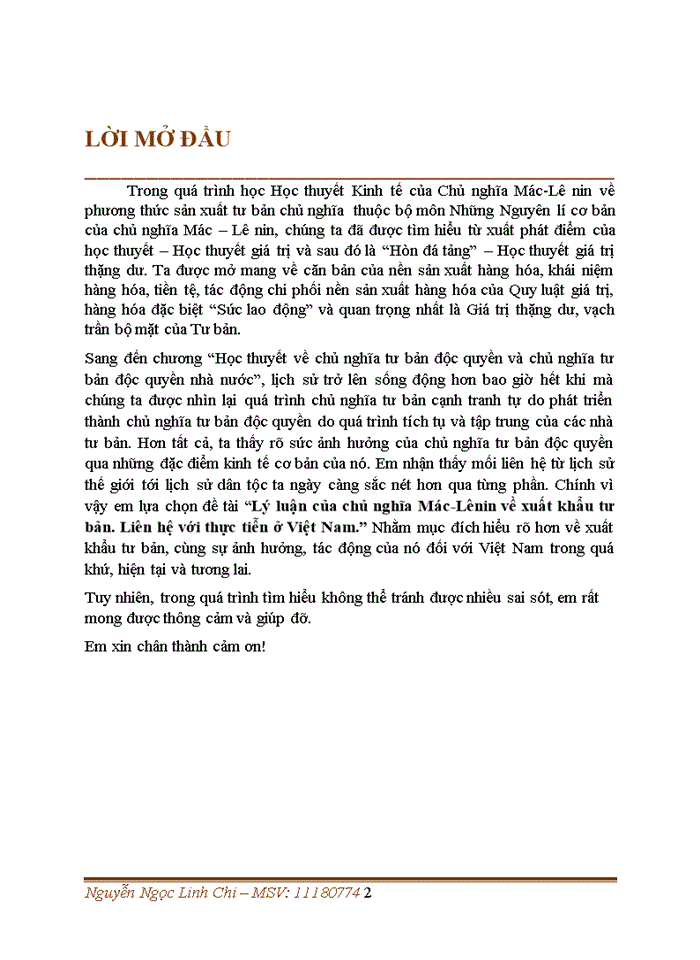 image for page Lý luận của chủ nghĩa Mác-Lênin về xuất khẩu tư bản. Liên hệ với thực tiễn ở Việt Nam