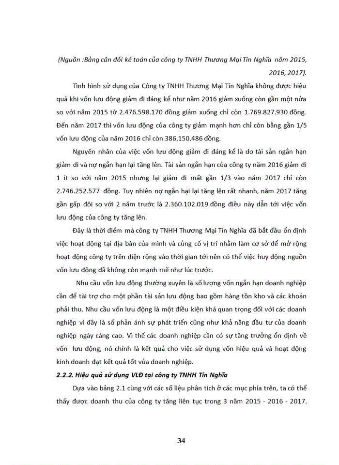 image for page Nâng cao hiệu quả sử dụng vốn lưu động tại công ty TNHH Thương Mại Tín Nghĩa