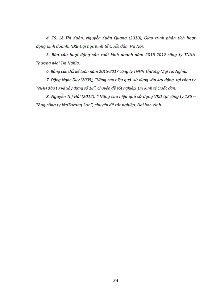 image for page Nâng cao hiệu quả sử dụng vốn lưu động tại công ty TNHH Thương Mại Tín Nghĩa