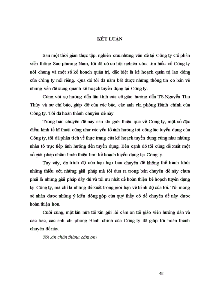 image for page Hoàn thiện hoạt động tuyển dụng tại Công ty Cổ phần viễn thông Sao Phương Nam