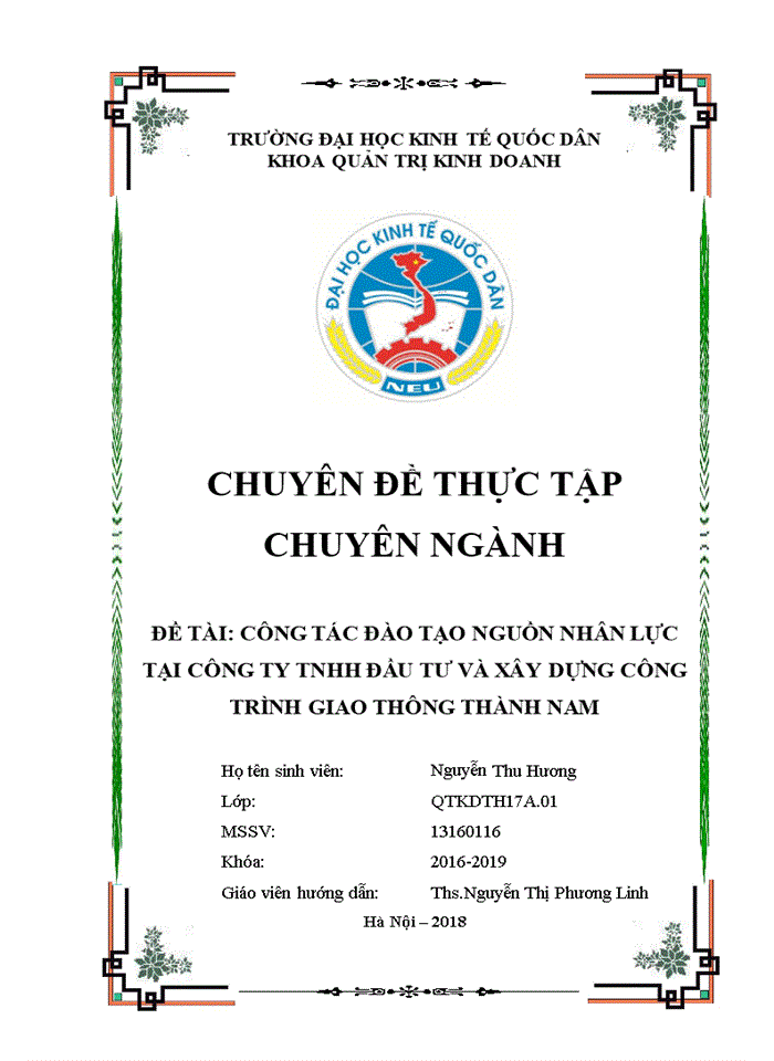 image for page Công tác đào tạo nguồn nhân lực tại Công ty TNHH Đầu tư và Xây dựng công trình giao thông Thành Nam