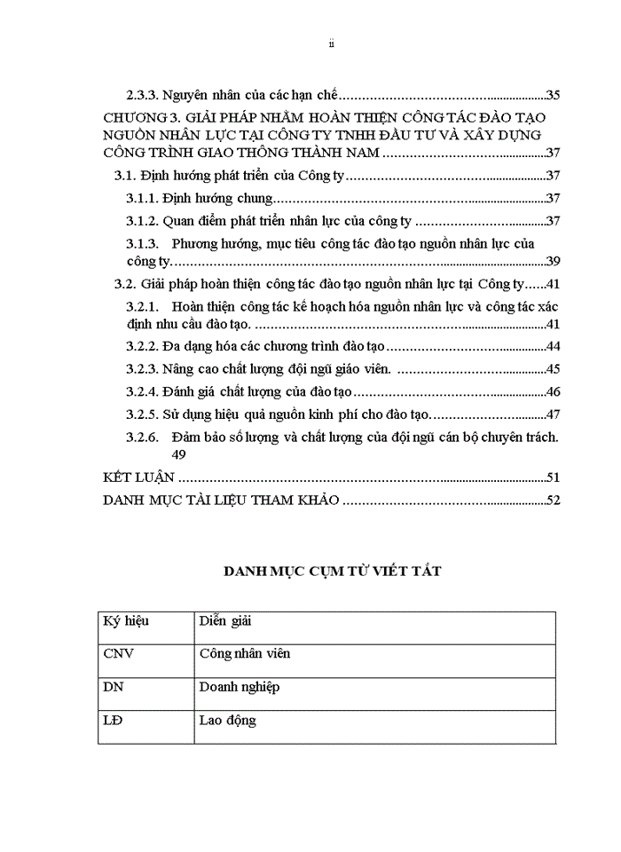 image for page Công tác đào tạo nguồn nhân lực tại Công ty TNHH Đầu tư và Xây dựng công trình giao thông Thành Nam