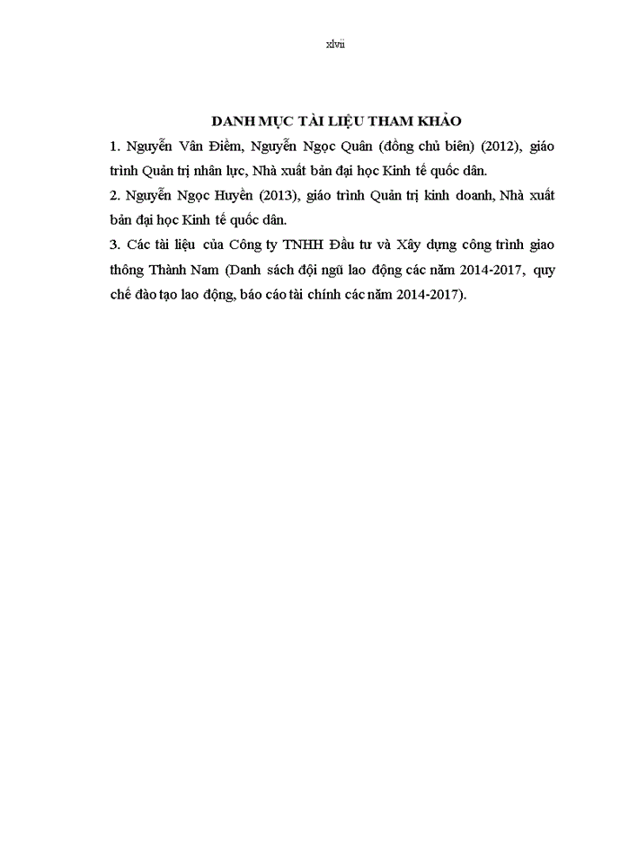 image for page Công tác đào tạo nguồn nhân lực tại Công ty TNHH Đầu tư và Xây dựng công trình giao thông Thành Nam