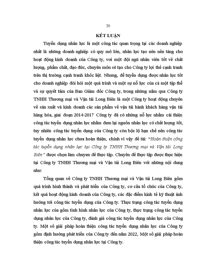 image for page Hoàn thiện công tác tuyển dụng nhân lực tại Công ty TNHH Thương mại và Vận tải Long Biên