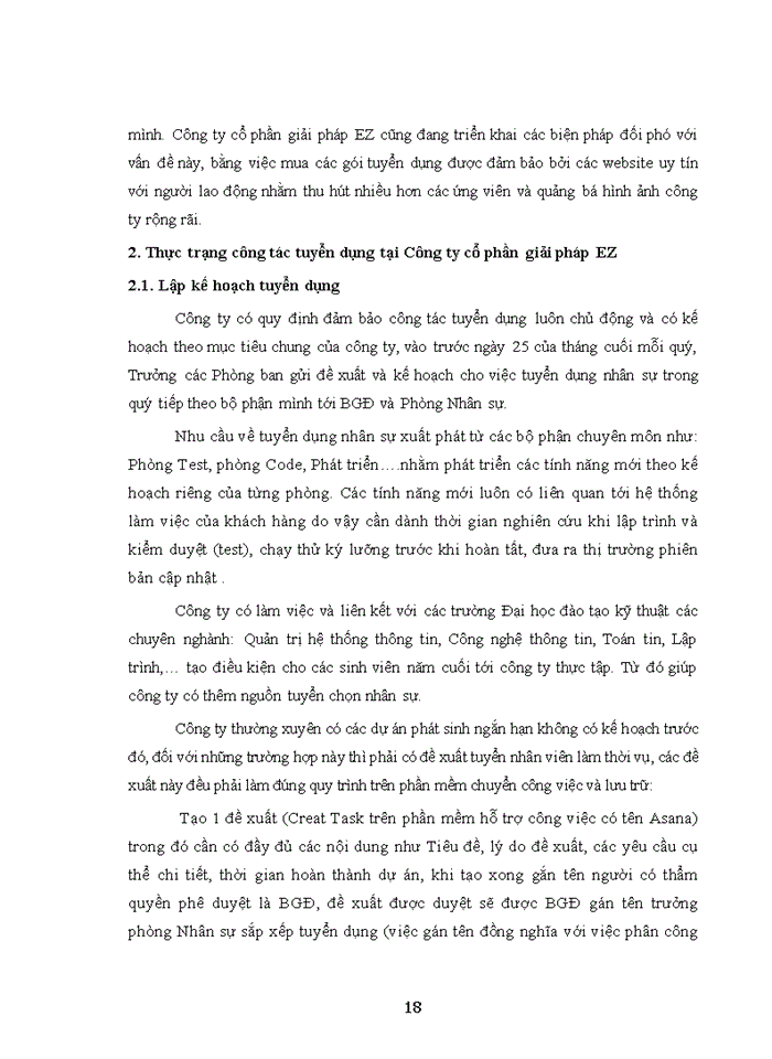 image for page Hoàn thiện công tác Tuyển dụng nhân lực tại Công ty cổ phần giải pháp EZ