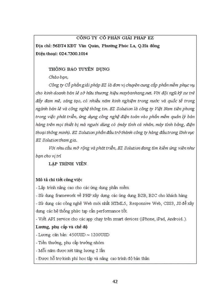 image for page Hoàn thiện công tác Tuyển dụng nhân lực tại Công ty cổ phần giải pháp EZ