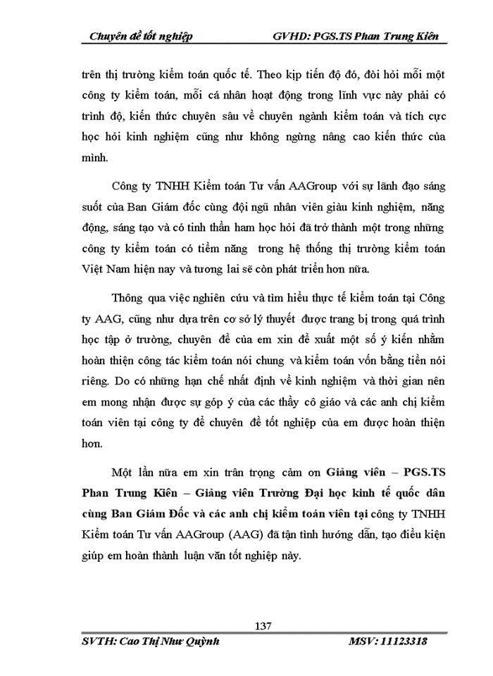 image for page Hoàn thiện quy trình kiểm toán Vốn bằng tiền trong kiểm toán báo cáo tài chính cho Công ty TNHH Kiểm toán Tư vấn AAGroup (AAG).
