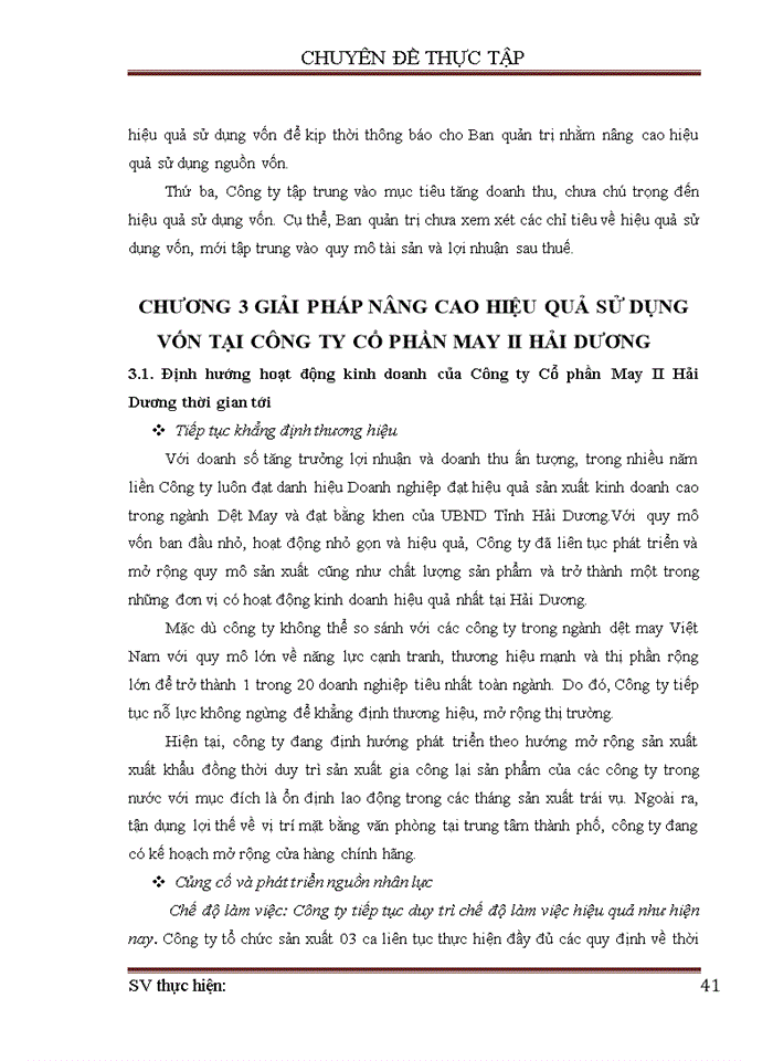 image for page Nâng cao hiệu quả sử dụng vốn tại Công ty Cổ phần May II Hải Dương