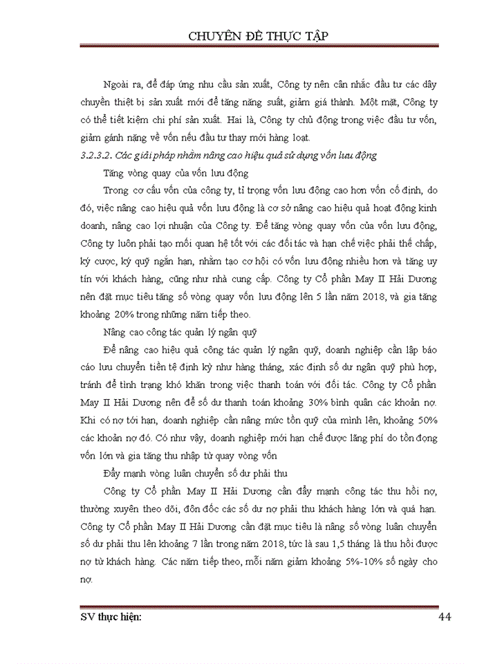 image for page Nâng cao hiệu quả sử dụng vốn tại Công ty Cổ phần May II Hải Dương