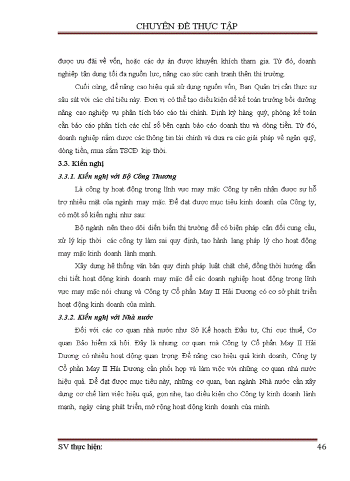 image for page Nâng cao hiệu quả sử dụng vốn tại Công ty Cổ phần May II Hải Dương