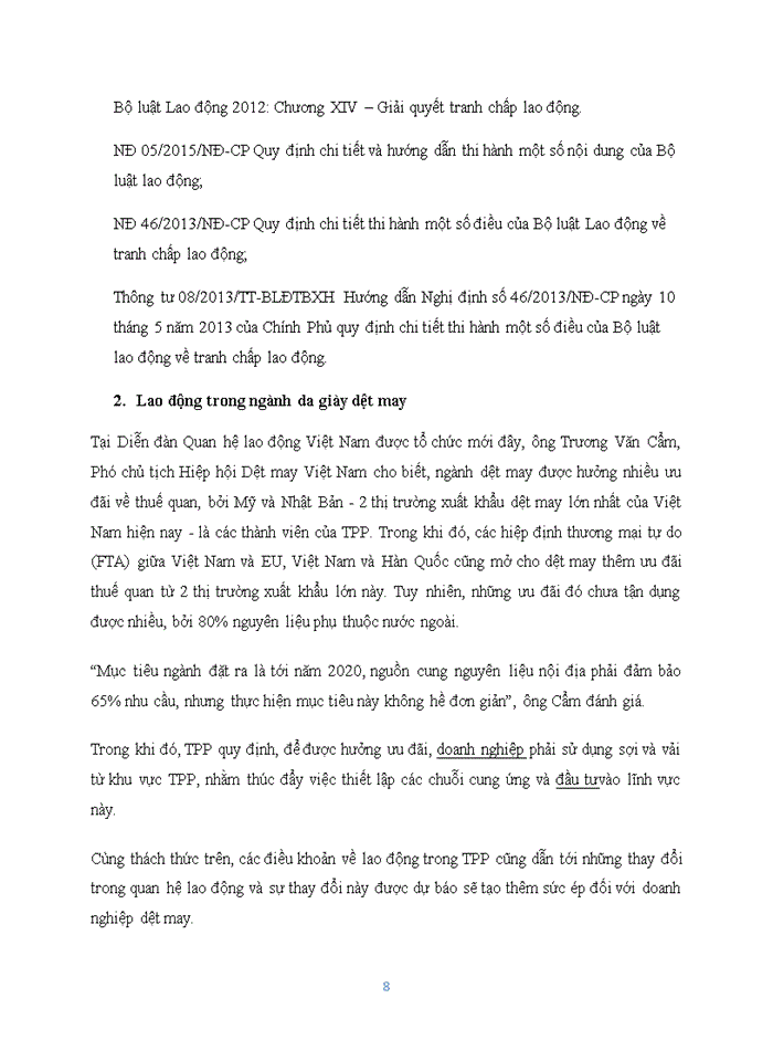 image for page Quản lý nhà nước về tranh chấp lao động trong ngành da giày dệt may