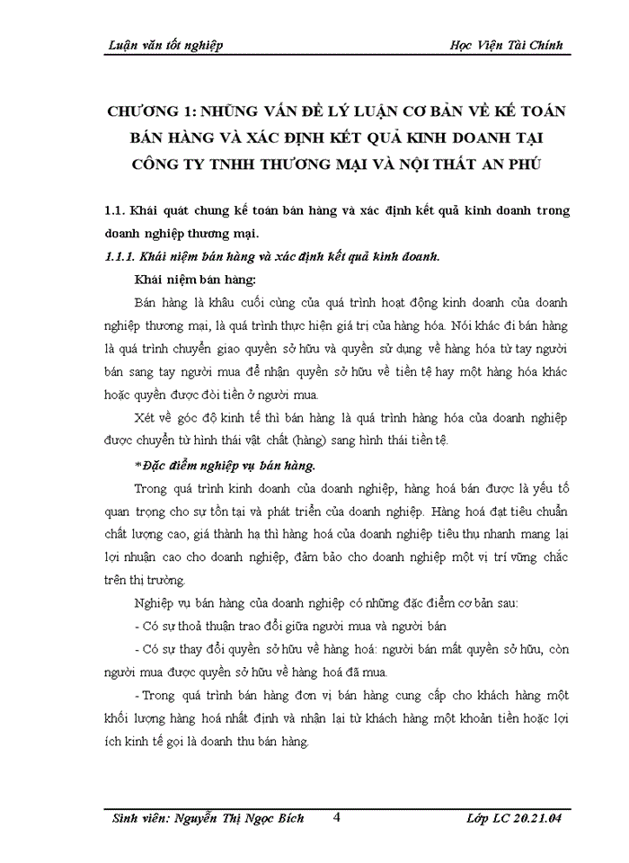 image for page Hoàn thiện công tác kế toán bán hàng và xác định kết quả kinh doanh tại Công ty TNHH Thương mại và nội thất An Phú