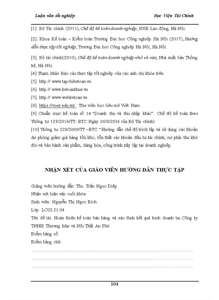 image for page Hoàn thiện công tác kế toán bán hàng và xác định kết quả kinh doanh tại Công ty TNHH Thương mại và nội thất An Phú