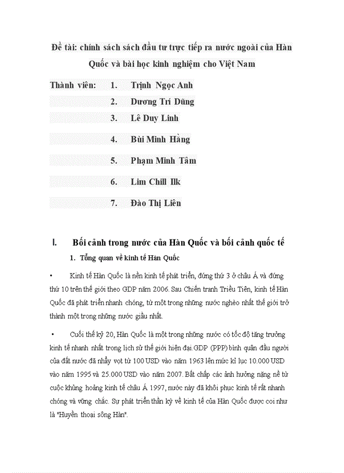 image for page Chính sách sách đầu tư trực tiếp ra nước ngoài của Hàn Quốc và bài học kinh nghiệm cho Việt Nam