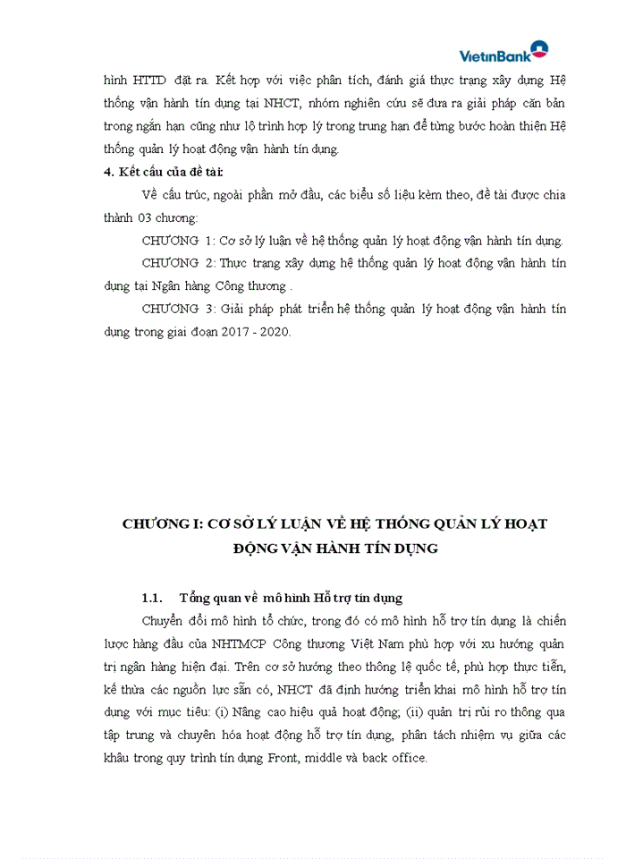 image for page Xây dựng Hệ thống CNTT quản lý hoạt động vận hành tín dụng (Vietinbank credit operati management support)