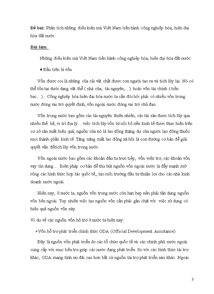 image for page Phân tích những điều kiện hiện nay trong quá trình Việt Nam tiến hành công nghiệp hóa - hiện đại hóa