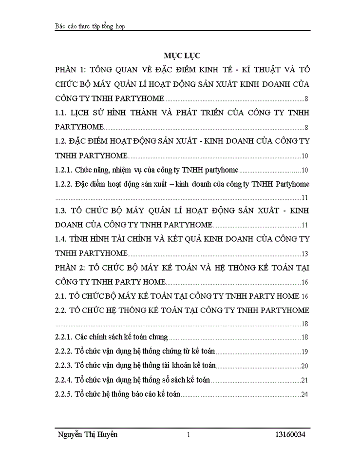 image for page Đánh giá về tình hình tổ chức hạch toán kế toán tại công ty tnhh party home