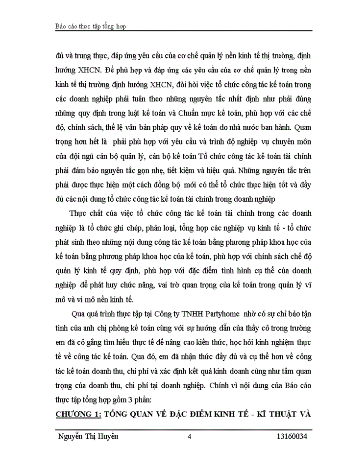 image for page Đánh giá về tình hình tổ chức hạch toán kế toán tại công ty tnhh party home