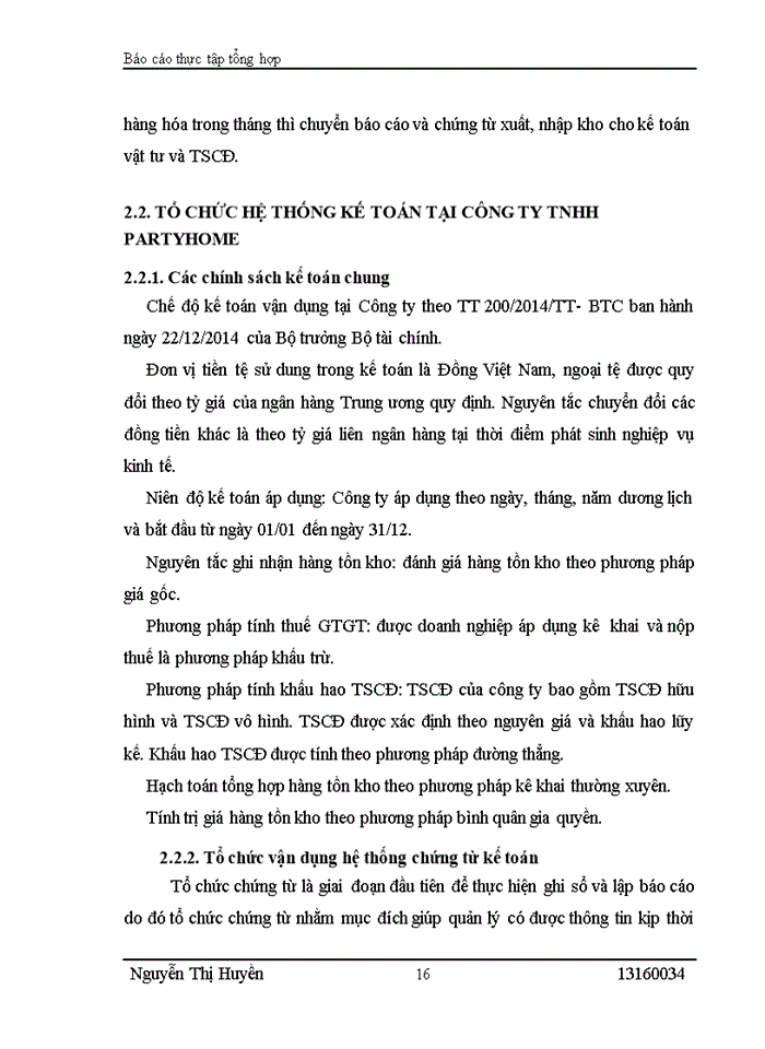 image for page Đánh giá về tình hình tổ chức hạch toán kế toán tại công ty tnhh party home