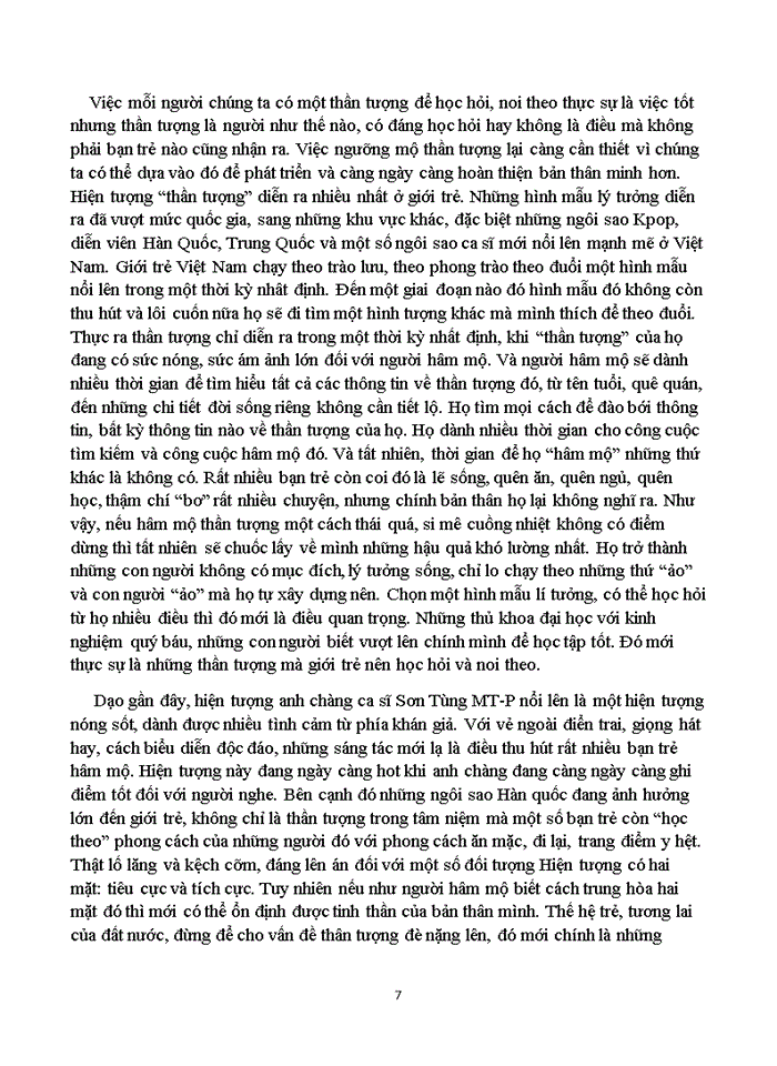 image for page Bình luận về hình tượng thần tượng trong xã hội hiện nay dưới góc độ xã hội học