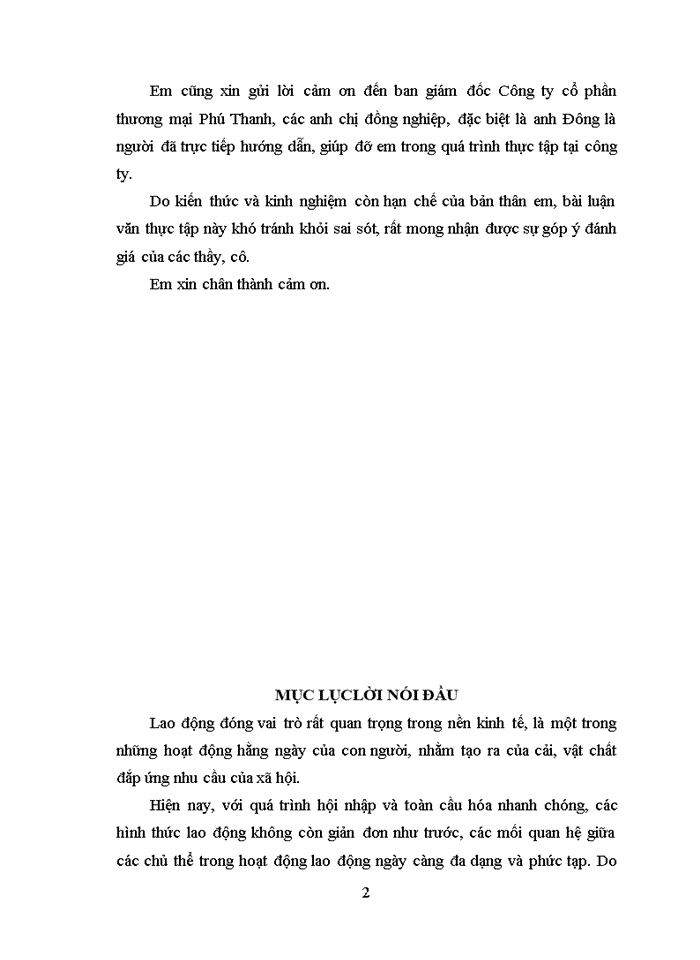 image for page Pháp luật về Hợp đồng lao động và thực tiễn giao kết, thực hiện Hợp đồng lao động tại Công ty cổ phần thương mại Phú Thanh