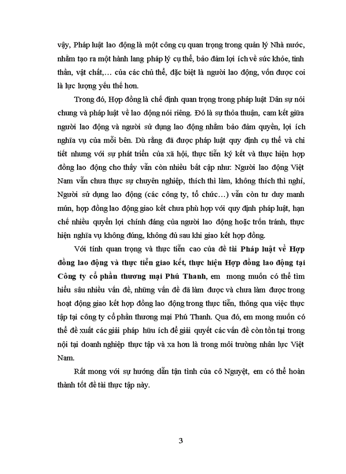 image for page Pháp luật về Hợp đồng lao động và thực tiễn giao kết, thực hiện Hợp đồng lao động tại Công ty cổ phần thương mại Phú Thanh