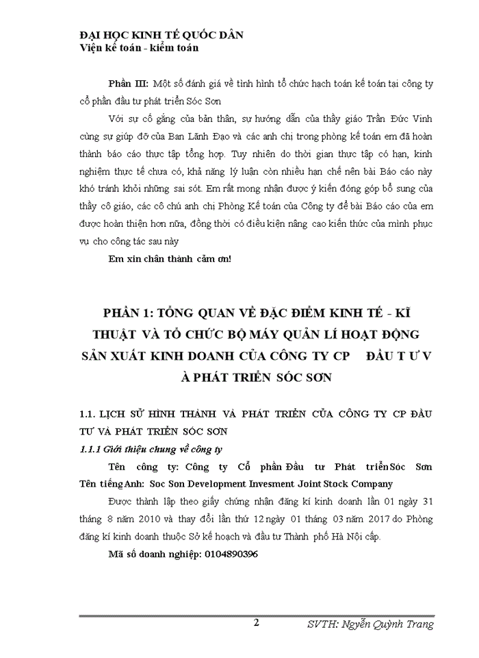 image for page Đánh giá về tình hình tổ chức hạch toán kế toán tại công ty cổ phần đầu tư phát triển Sóc Sơn