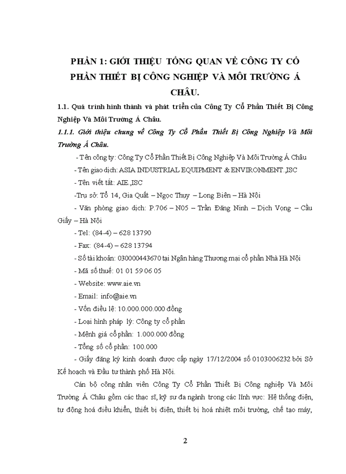 image for page Đánh giá khái quát tổ chức kế toán tại công ty cổ phần thiết bị công nghiệp và môi trường á châu và một số đề xuất