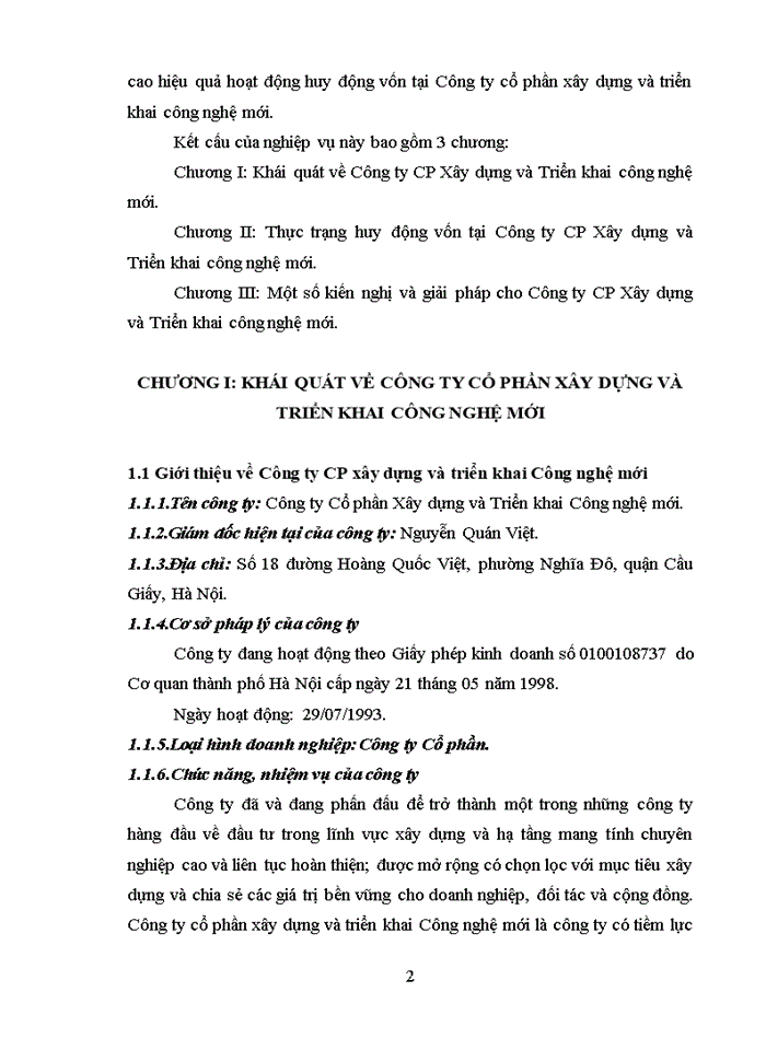 image for page Một số kiến nghị và giải pháp cho công ty cổ phần xây dựng và triển khai công nghệ mới